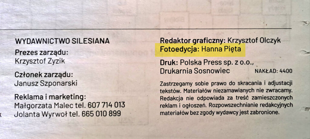 zdjecie stopka z gazety+